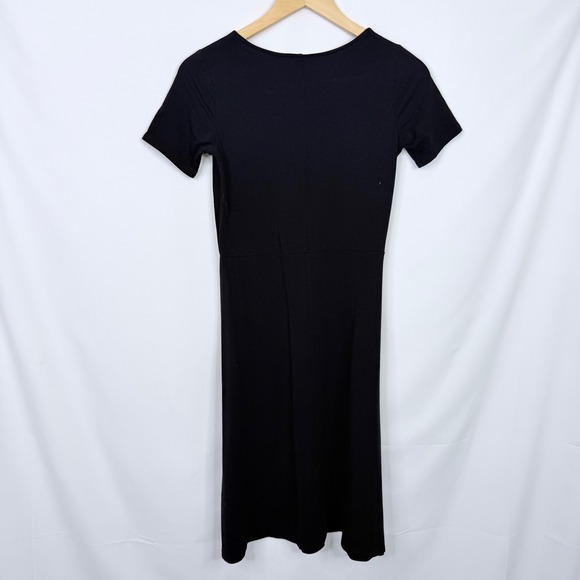 Amour Vert V-Neck Jersey Black Midi Dress Size S - Picture 5 of 6